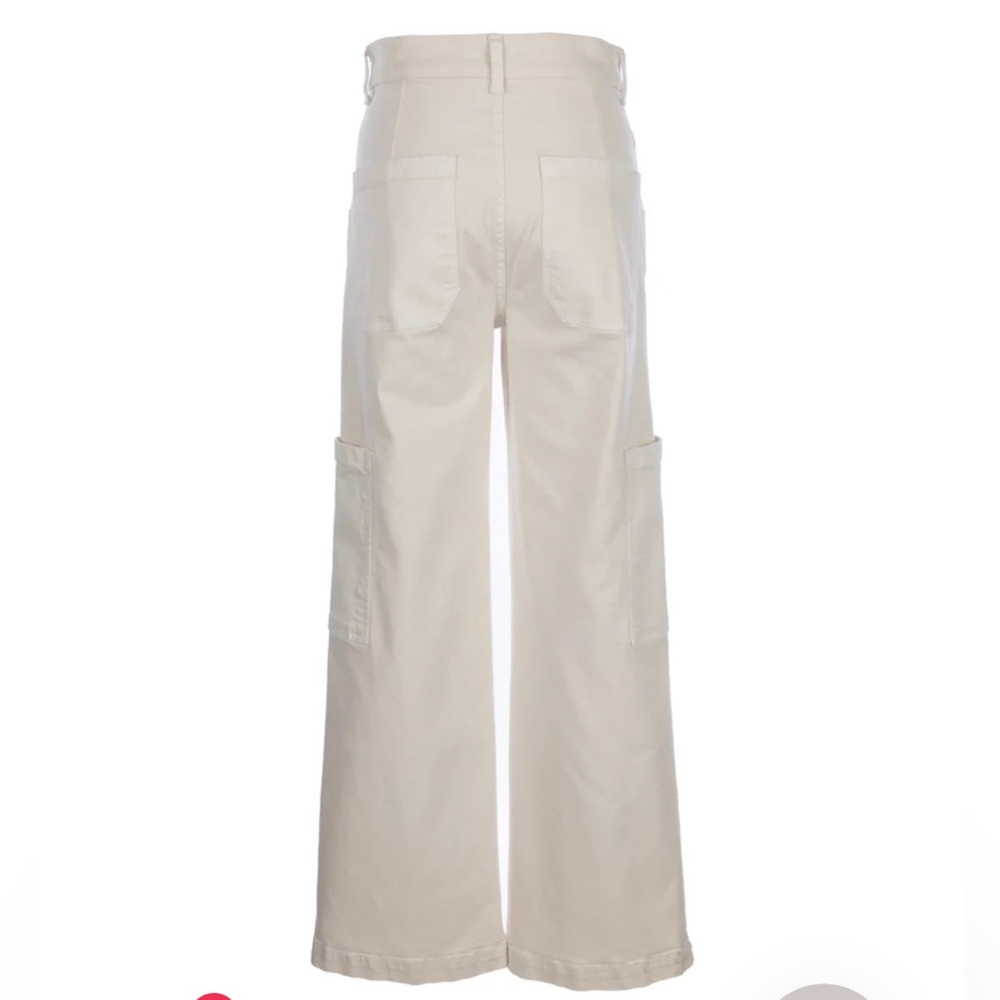 Kut from the Kloth Cream The Jodi High Rise Wide Leg Cargo Jean Size 6 - Picture 6 of 15